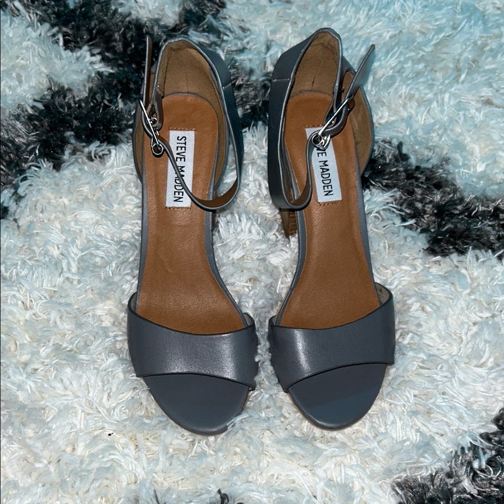 New! Never worn. Steve Madden Charcoal Open-Toe Heels